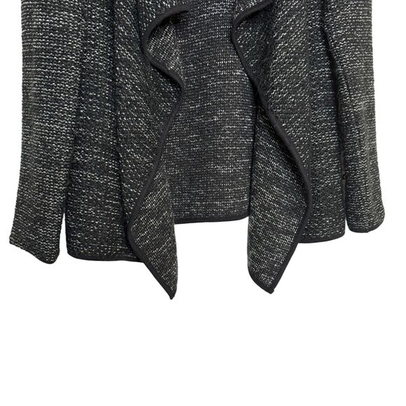 Forever 21 Cardigan Sweater Womens Small Knit Waterfall Open Front Black‎ White - Picture 5 of 8